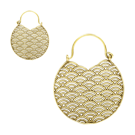 Ohrring vergoldet Wasserwellen