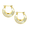 Gold-plated basic earring with mother-of-pearl