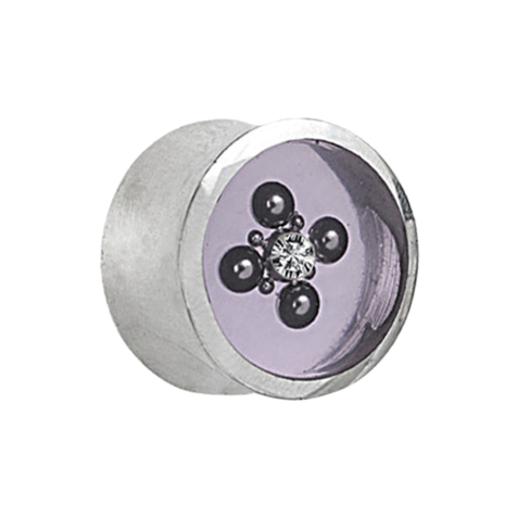 Spina di carne argento galleggiante cristallo argento epossidico