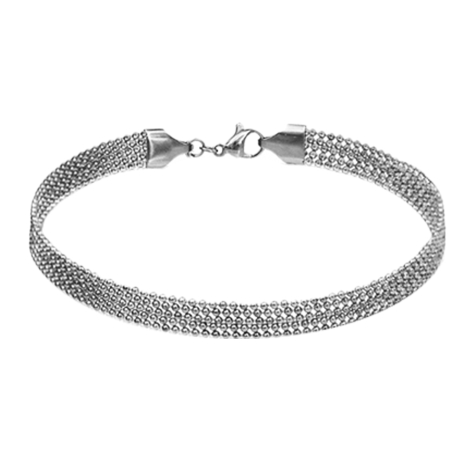 Bracelet silver five individual ball chains