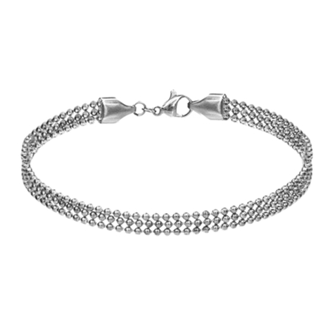 Bracelet silver three individual ball chains