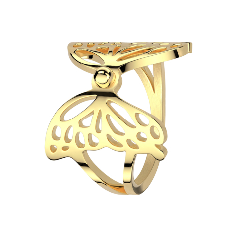 Gold-plated butterfly ring