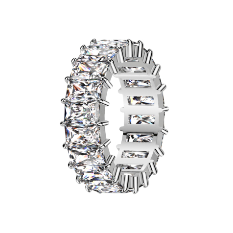 Ring silber rechteckige Kristalle silber