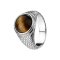 Ring silver lizard skin with tigers eye stone