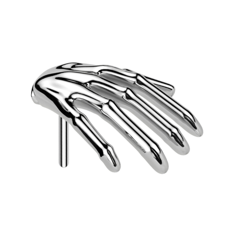 Threadless skeleton hand, silver