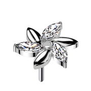 Threadless Tourbillon Fleur argent Cristaux argent