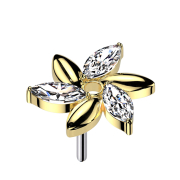 Threadless Tourbillon Fleur plaqué or cristaux argent