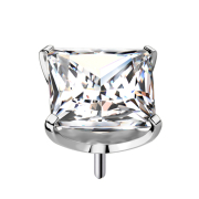 Sans filetage, argenté, avec cristal carré...