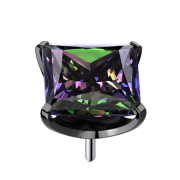 Threadless noir serti dun cristal carré...