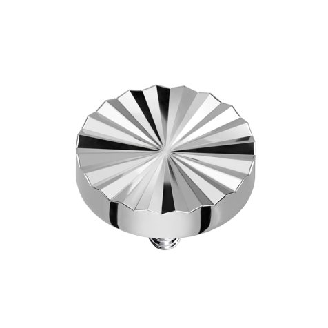 Dermal Anchor Disco con taglio diamantato rotondo argento