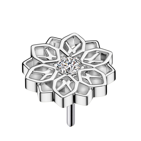 Fiore di loto senza filettatura argento cristallo argento