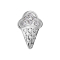 Dermal Anchor Ice Cream Cone Silver Crystals Silver