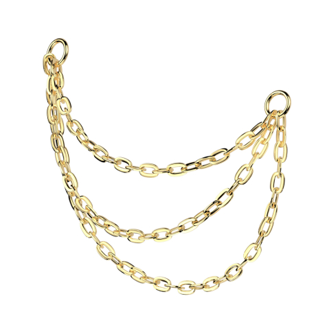 Catena di collegamento Basic placcata oro tre catene