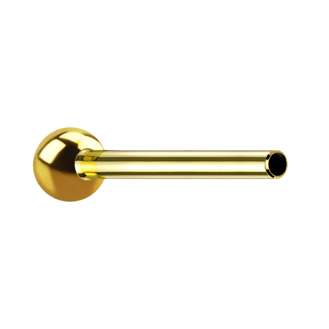 Barra Micro Threadless Barbell placcata oro con sfera