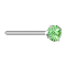 Clou nasal plier argent cristal rond vert serti
