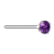 Clou nasal plier argent cristal rond violet serti