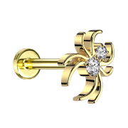 Micro Threadless Labret vergoldet Spinne vergoldet...