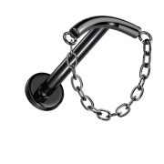 Micro Labret sans filetage noir tige noire pendentif...