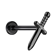 Micro Labret filetage intérieur noir poignard noir