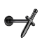 Micro Labret Innengewinde schwarz Dolch schwarz