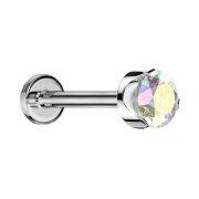 Micro labret filetage intérieur argent plat...