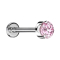 Micro Labret Innengewinde silber flach Kristall pink gefasst
