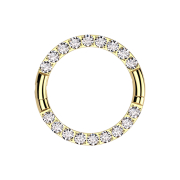 Micro anello segmentato pieghevole placcato oro con...