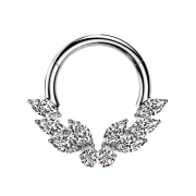 Micro segment ring, foldable, silver, six ovals and...