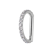 Micro segment ring, foldable, silver, half ring, crystals...