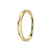 Micro segment ring, foldable, gold-plated, V-faceted