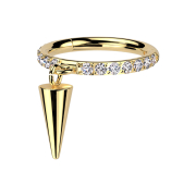 Micro segment ring, foldable, gold-plated, crystals on...