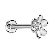 Labret Micro Threadless argento fiore argento un...