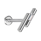 Micro Threadless Labret silver two bars silver crystal silver