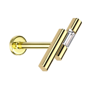 Micro Threadless Labret gold-plated two bars gold-plated...