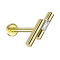 Micro Threadless Labret gold-plated two bars gold-plated crystal silver