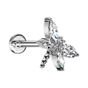 Micro Threadless Labret silver Dragonfly silver Wings...