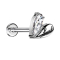 Micro Threadless Labret argent Coeur Luck argent Cristal argent