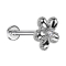 Micro Threadless Labret silver flower dotted silver one crystal silver