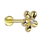 Micro threadless labret gold-plated flower dotted gold-plated one crystal silver