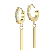 Ohrring zum Klappen vergoldet Kristalle silber...