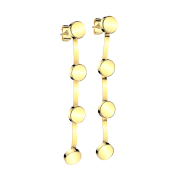 Gold-plated ear studs plate pendant three plates