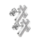 Boucles doreilles argent Croix cristaux argent