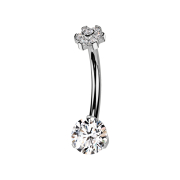 Banana internal thread silver flower crystals silver and...