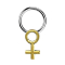 Micro Closure Ring silver gender symbol woman gold-plated