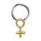 Closure Anneau argent symbole de genre femme doré