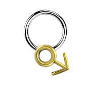 Anello Micro Closure argento simbolo di genere uomo...