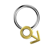 Anello di chiusura argento simbolo di genere uomo...