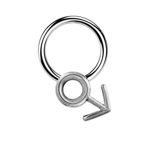 Micro Closure Ring argent symbole de genre homme argent