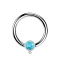Micro Closure anneau argent avec cylindre pierre turquoise anneau pour pendentif