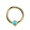 Micro Closure Ring gold-plated with cylinder turquoise stone ring for pendant